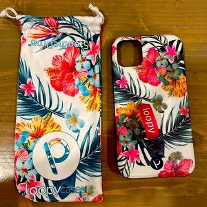 Loopy case iPhone 11 - tropical with hot pink loop